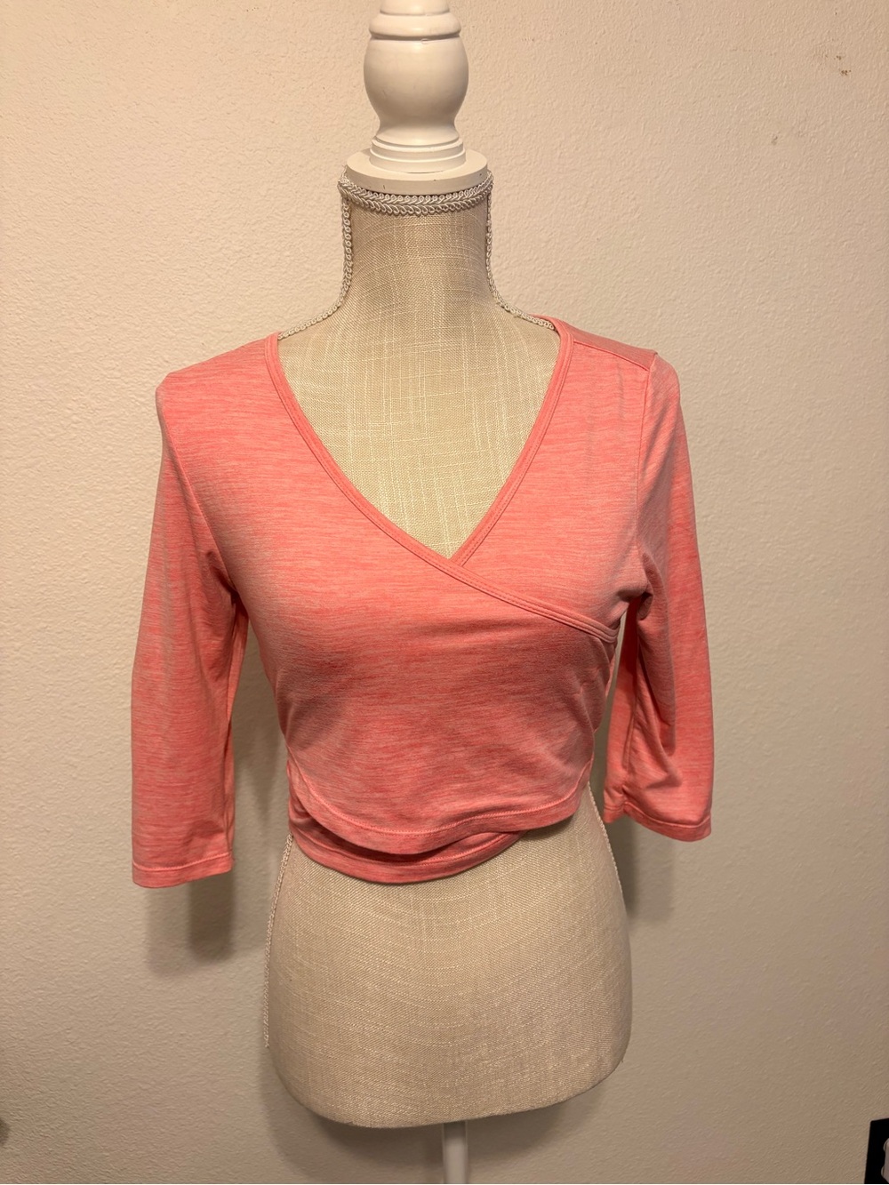 Gymshark Coral Heather Wrap Crop Top